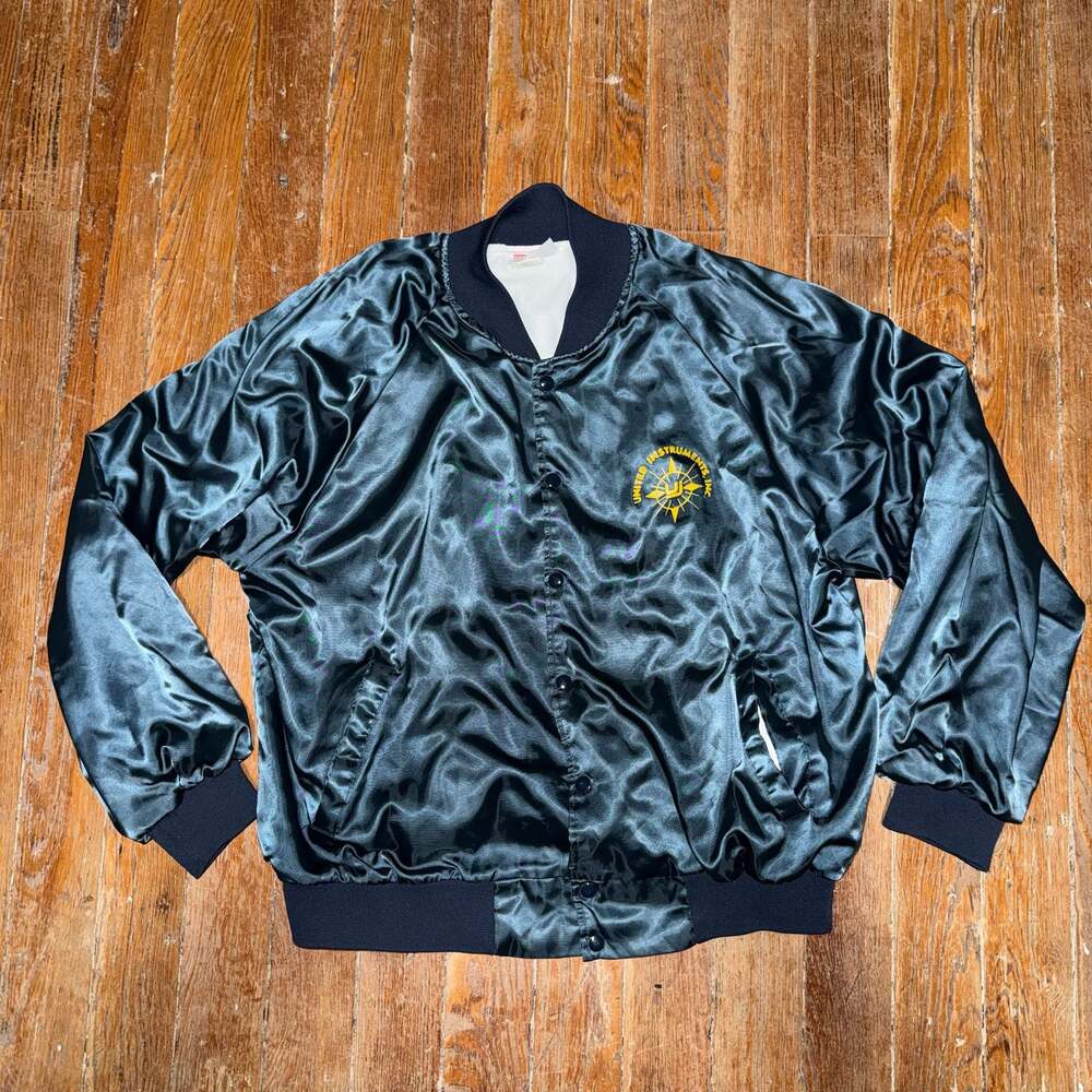 Vintage Hartwell United Instruments Inc. Satin Bomber Jacket